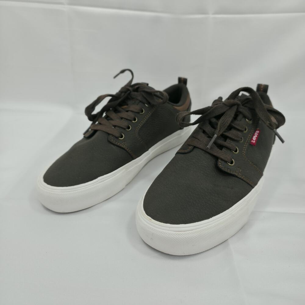 Levis Mens 7.5 Brown Low Top Lace Up Casual Sneakers Shoes Streetwear Skater